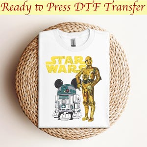 Disney Star Wars Droids R2-D2 & C-3PO Portrait DTF, Star Wars Group DTF, Star Wars Shirt, Darth Vader, Galaxy&#39;s Edge Shirt, Birthday Gift