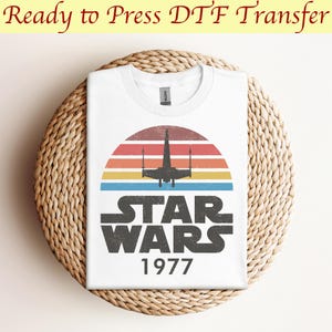 Disney Star Wars 1977 Retro DTF, Disney Star Wars Flight DTF, Mandalorian DTF, Star Wars Shirt,Darth Vader,Galaxy&#39;s Edge Shirt,Birthday Gift