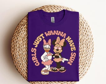 Disney Minnie Daisy Summer Dtf, Girls Just Wanna Have Sun, Disney Besties Dtf, Disneyworld Dtf, Disney Summer Dtf,Ready to press