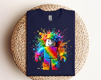 Roblox Kids Heavy Dtf - Colorful Gaming Dtf, Perfect for Birthdays, Playdates, Roblox Fans, Summer Wear, Bright and Fun,Ready to press