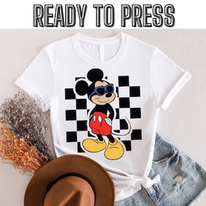 Mickey Mouse Checker Beach Sunglasses Dtf, Mickey Kids Dtf, Youth Disney Dtf, Boy&#39;s Disney Dtf, Brother Sister Kids Disney Dtf