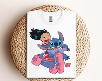 Disney Lilo And Stitch Bike Adventure Graphic Dtf, Disneyland Family Matching Dtf, Magic Kingdom Dtf, WDW Epcot Theme Park,Ready to press