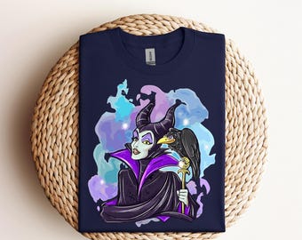 Póster vintage de Maléfica y la Bella Durmiente de Disney (DTF), Maléfica de Disney (DTF), Villanos de Disney (DTF), Disneyland (DTF)