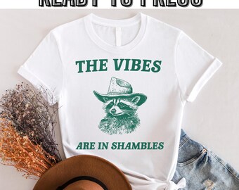 The Vibes Are In Shambles Dtf, Funny Graphic Dtf, Casual Comfortable Wear, Unique Gift Idea for Friends,Ready to press,Dtf transfer