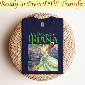 Disney Princess Tiana DTF Transfer, Disney Princess DTF, Princess And The Frog DTF, Disney Princess Tiana Shirt,Princess Birthday Girl Shirt