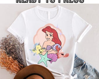 The Little Mermaid Dtf, Disney Princess Ariel Dtf, Little Mermaid Ariel Dtf, Ariel Mermaid Tee, Princess Gift,Ready to press,Dtf transfer