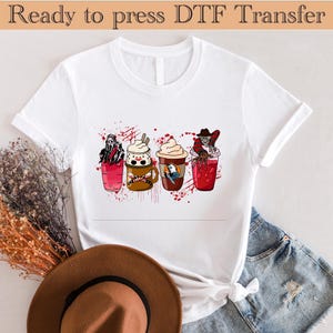 Coffee Cups Dtf, Coffee Cups Dtf Horror Movie Characters, skeleton Coffee Cup Dtf, Skeleton Dtf, Coffee Lover,Ready to press,Dtf transfer