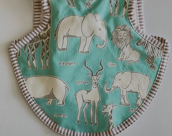 Safari animals baby bib | handmade baby bibs | unique baby gift | modern baby bibs | toddler bib | bapron | giraffe bib