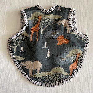 Handmade waterproof bib with terry backing and ties | bapron