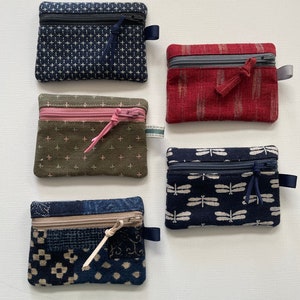 Small zipper coin purse |  | handmade ready to ship small gift | textured cloth coin purse