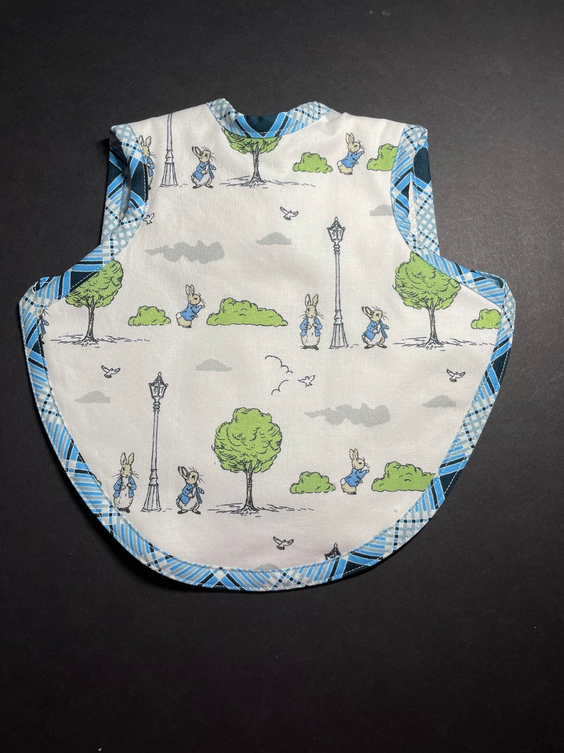 Peter rabbit baby bib handmade baby bibs unique baby gift modern baby bibs toddler bib bapron london image 1