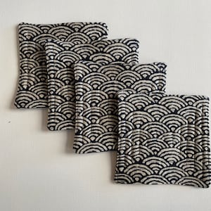 Handmade quilted Japanese fabric coasters set of 4 bild 7