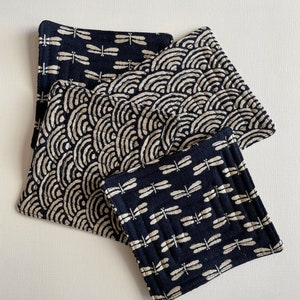 Handmade quilted Japanese fabric coasters set of 4 bild 5