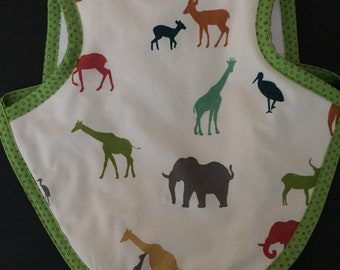 Safari animals baby bib | handmade baby bibs | unique baby gift | modern baby bibs | toddler bib | bapron | giraffe bib