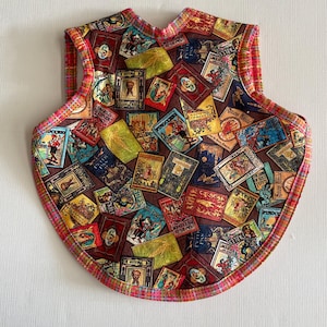 Handmade baby bib with terry backing and ties | bapron | waterproof bib