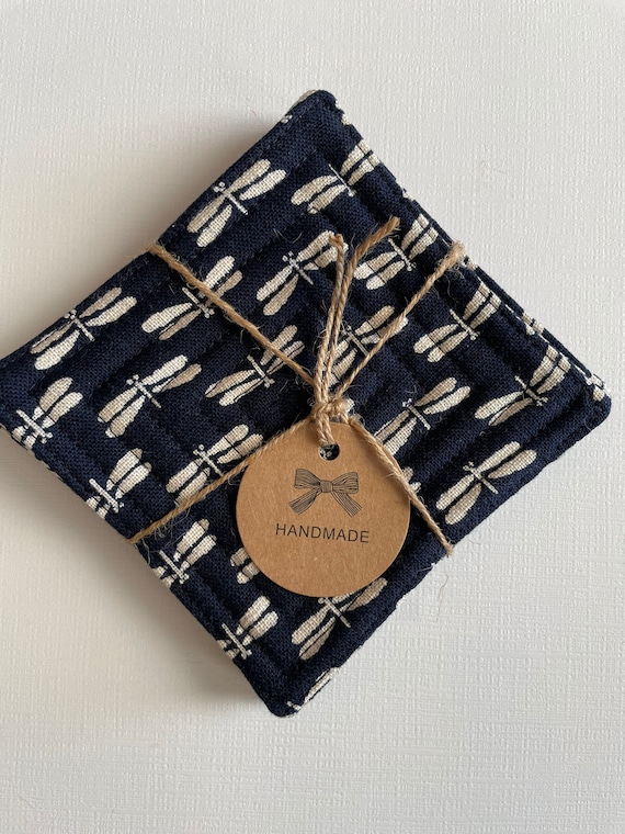 Handmade quilted Japanese fabric coasters set of 4