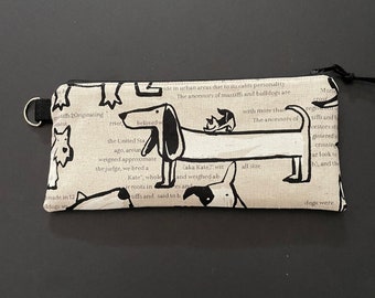 Handmade dog zipper pouch | school supplies | craft organizer bag | pencil case