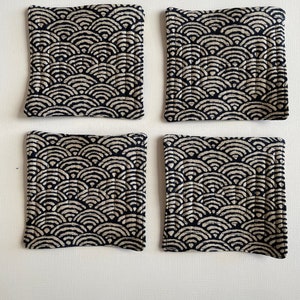 Handmade quilted Japanese fabric coasters set of 4 bild 9