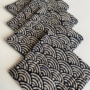 Handmade quilted Japanese fabric coasters set of 4 bild 4