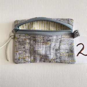 Coin purse zipper coin purse handmade zipper purse handmade gift ready to ship gift zipper pouch unique handmade gifts 2-gray cork