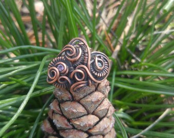 IVY - Garnet and Tourmaline Copper Ring