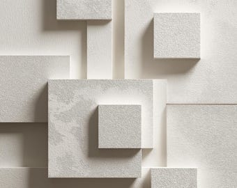 Lámina decorativa geométrica 3D para pared – Textura neutra, decoración minimalista (descarga digital)