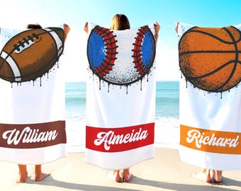 Custom Graffiti Sports Towel: Retro Personalized Beach Towel