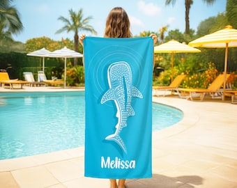 Personalized Whale Shark Beach Towel: Retro Summer Style