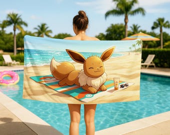 Eevee Beach Towel – Pokémon Inspired Cartoon Design