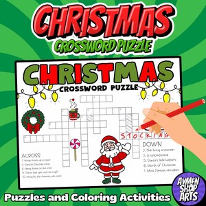 Printable Christmas Crossword Puzzle for Kids - Etsy
