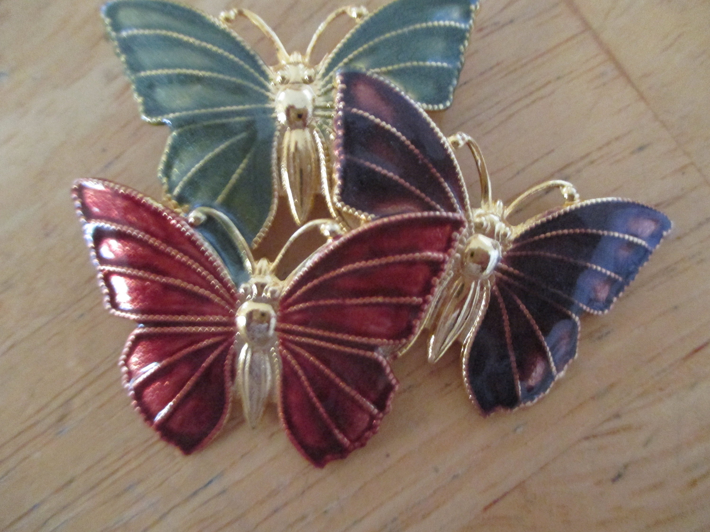 VINTAGE COSTUME JEWELRY / 2 Butterfly brooches Etsy