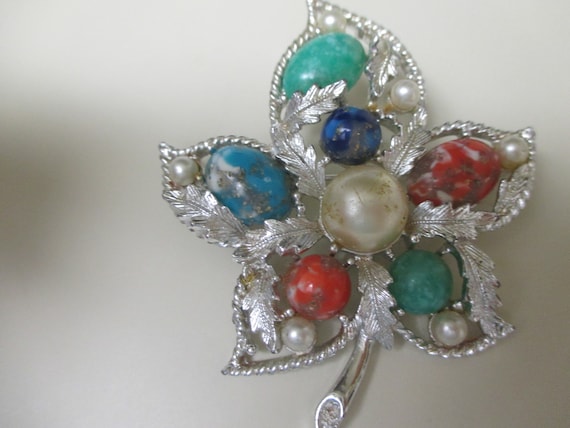 Vintage costume jewelry  /  brooch 2 1/4 " by 2 1… - image 1