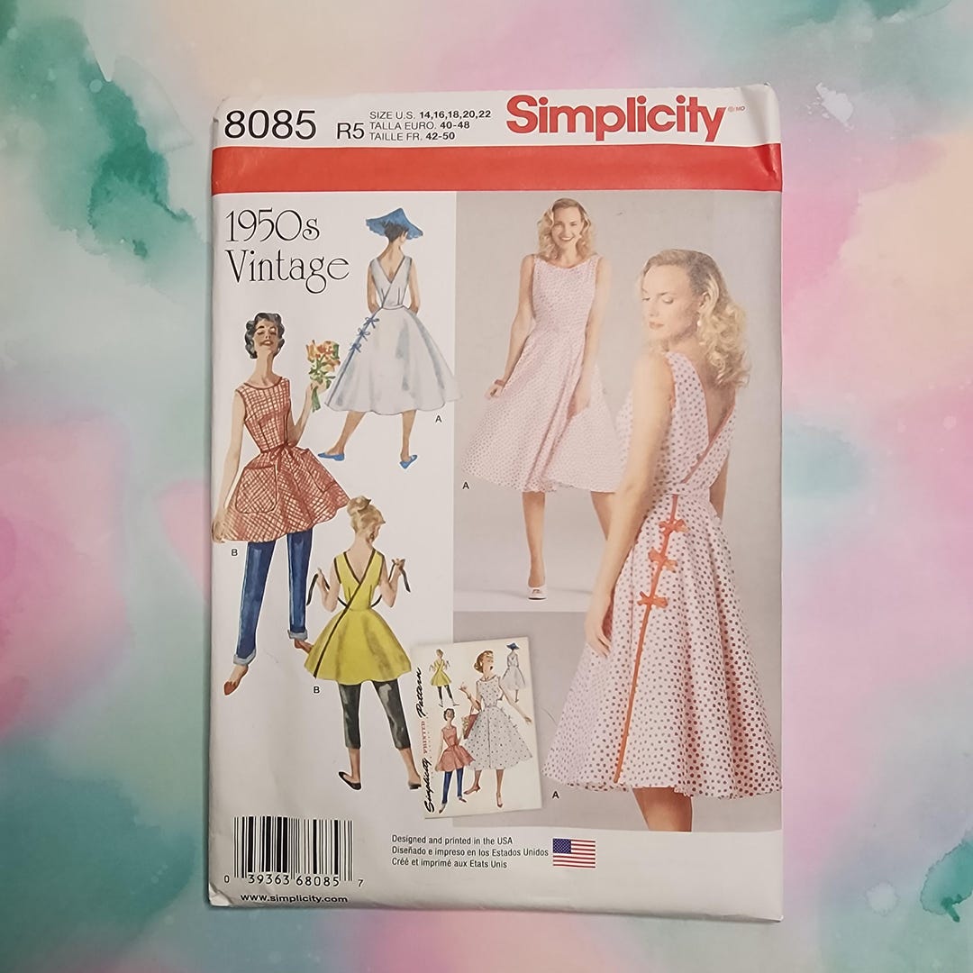 Simplicity 8085 Sewing Pattern 1950s Style Wrap Dress - Etsy