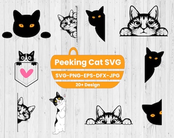 Spähende Katze SVG Bundle: Alle Hunderassen Silhouette Schnittdateien