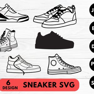 Sneaker Svg Bundle, Sneakers Svg, Running Shoes, Sneaker Clipart, Png for Sublimation, Basketball Shoes Svg Files for Cricut, Silhouette