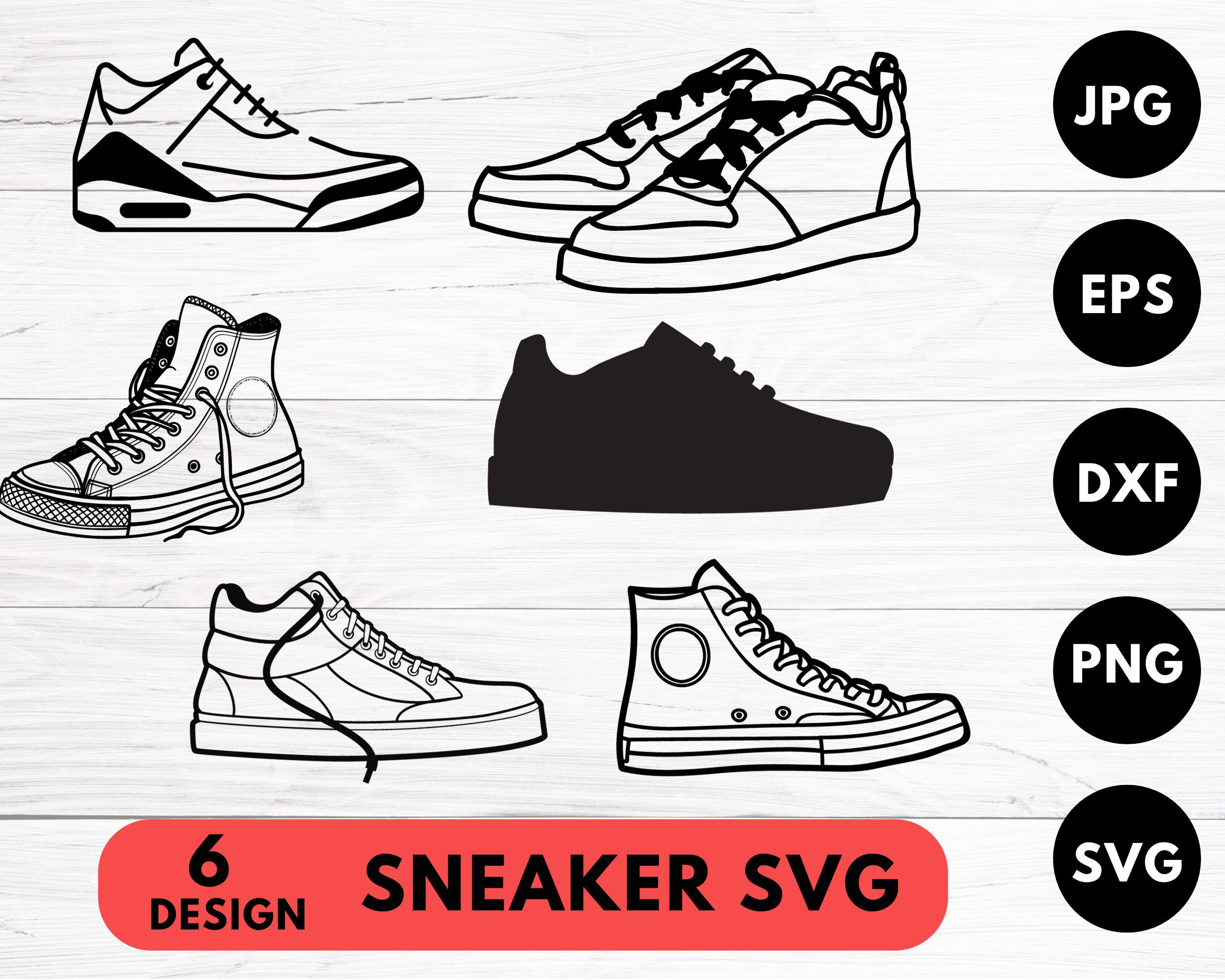 Sneaker SVG Bundle: Running & Basketball Shoe Clipart (Digital Files)