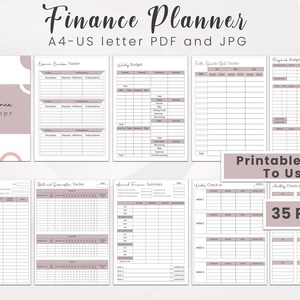 Finance planner printable, budget tracker, financial organizer, printable finance planner, monthly budget planner, expense tracker