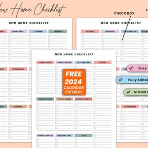 New Home Checklist: Moving Plan Template (Digital Download)
