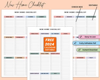 Checklist voor nieuwe woning: sjabloon verhuisplan (digitale download)