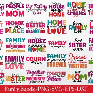 Family SVG Design Bundle: Home Decor, Cricut Files (Digital Download)