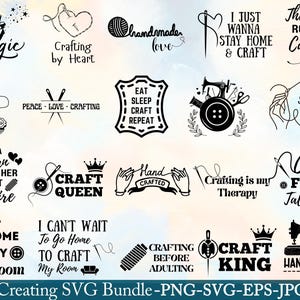 Crafting SVG Bundle: Funny Crafter Quotes, Laser Cutting (Digital Files)