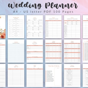 Wedding Planner Binder Template: Printable PDF, Budget, Checklist