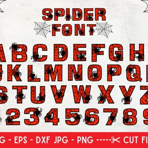 Spider Font SVG: Halloween Alphabet, Spiderweb Letters (Cut Files)