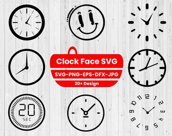 Clock Face SVG Bundle: Roman Numeral & Modern Designs (Digital Files)
