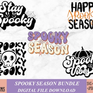 Spooky Season SVG Bundle: Halloween Ghost Designs (Digital Download)