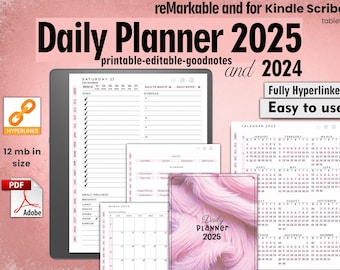 Kindle Scribe Daily Planner 2025: Digital Template Bundle (PDF)