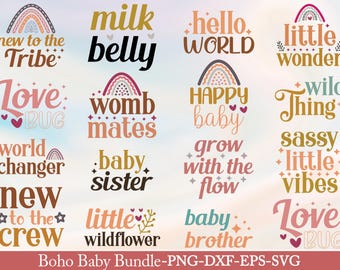 Boho Baby SVG Design Bundle, Nursery Decor (Digital Download)