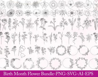 May include: A set of 100 black and white line drawings of various flowers, including wreaths and floral arrangements. The flowers are arranged in rows and columns, and each flower is distinct.