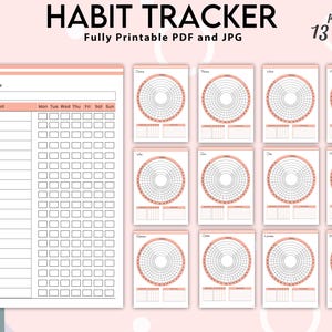 Monthly Habit Tracker Printable, Minimalist Daily Habit Tracker, Planner 2025, Goal Tracker PDF Planner, Mood Tracker, Habit Planner Pdf