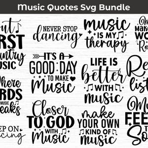 Retro Music Quotes SVG Bundle: Music Lover Shirts (Digital Download